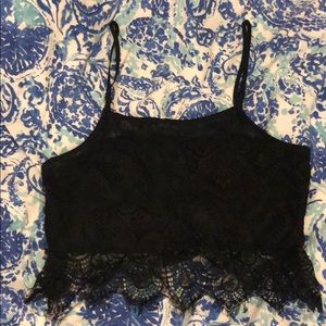 Black Lace Crop Top